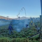 Los manifestantes fueron repelidos con gas lacrimógeno en el norte del país.
