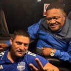 Jose Valverde (i) y Jorge Guzmán (d), presidente del Club Sport Emelec.