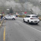 Un choque se registró en la avenida Simón Bolívar, sector de Guápulo.
