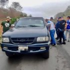 Escena del crimen de los dos baleados en Chone.