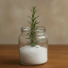 La mezcla de romero y sal gruesa se utiliza para refrescar y equilibrar el hogar.