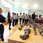 En el campus de la Universidad Estatal Península de Santa Elena exhiben restos de animales gigantes.