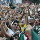 Seguidores de Palmeiras reunidos en la previa de la final de la Copa Libertadores eel sábado 29 de diciembre.