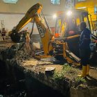 En el barrio María Auxiliadora se registró el colapso de una pared tras la intensa lluvia de la noche del domingo