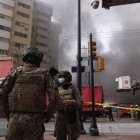 Incendio en inmueble del centro de Guayaquil, este 11 de febrero de 2026.