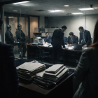 Recreación de una escena nocturna que simboliza decisiones tomadas en medio de la tensión y el hermetismo.