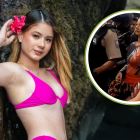 Leidy Álvarez, La chonera bonita, fue resguardada por la policía en su desfile en Paute.