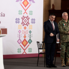 La presidenta de México, Claudia Sheinbaum, habla en una rueda de prensa este lunes 23 de febrero