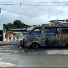 La víctima estaba dentro de esta furgoneta al momento del ataque.