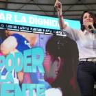 La presidenta del Movimiento correísta Revolución Ciudadana (RC), Gabriela Rivadeneira