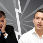 Rafael Correa y Daniel Noboa protagonizan 'pelea' en la red social X.
