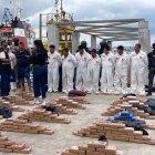 El alcaloide llegó el mediodía de este jueves 26 de marzo al puerto de Manta, al igual que los detenidos