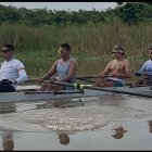 Los integrantes de la yola Yahuarcocha-Astilleros en una de las últimas prácticas.