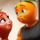 Captura de una Fruti Novelas que narra la infidelidad de la naranja a la fresa.