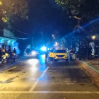 Vista del sitio del enfrentamiento armado registrado la noche del suceso en el centro de Guayaquil.