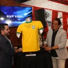 La presentación de la Expogol contó con la presencia de figuras del fútbol como José Francisco Cevallos (d).