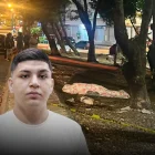 El cuerpo de Pedro Hidalgo Briones quedó en medio del césped del parque. La Policía acordonó la escena para realizar las pericias correspondientes.