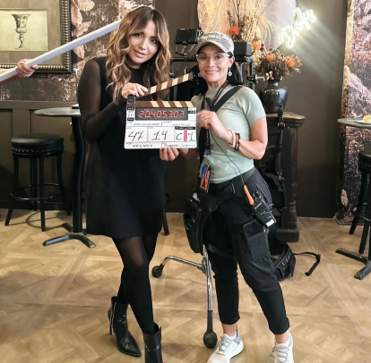 Mayorga desde el detrás de cámara de la telenovela 'Velvet'.