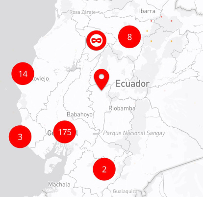 Mapa de calor de las denuncias ciudadanas realizadas en el país.