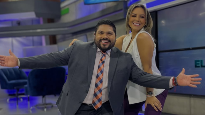 Allison Carrillo con su compañero Adrián Contreras