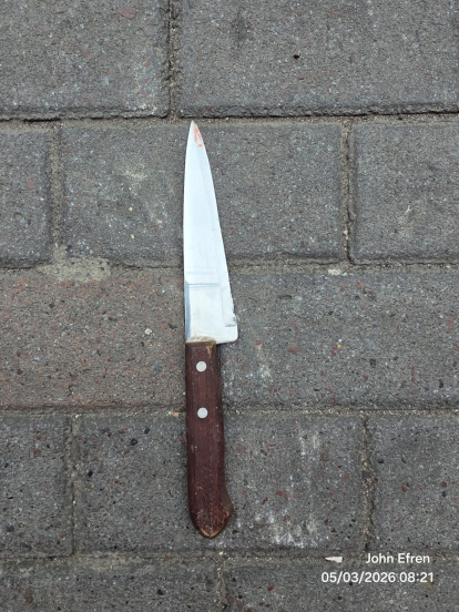 Este es el cuchillo que el sospechoso habría utilizado para atacar al comerciante.