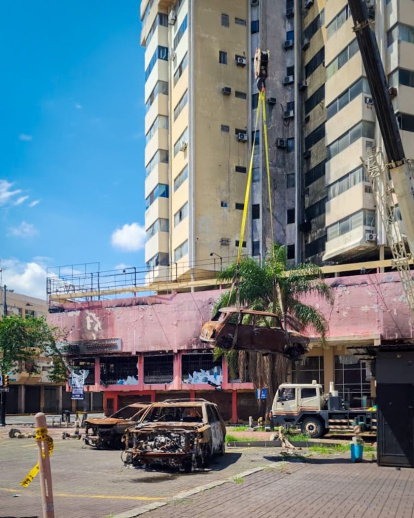 Este fue el vehículo que se halló carbonizado.