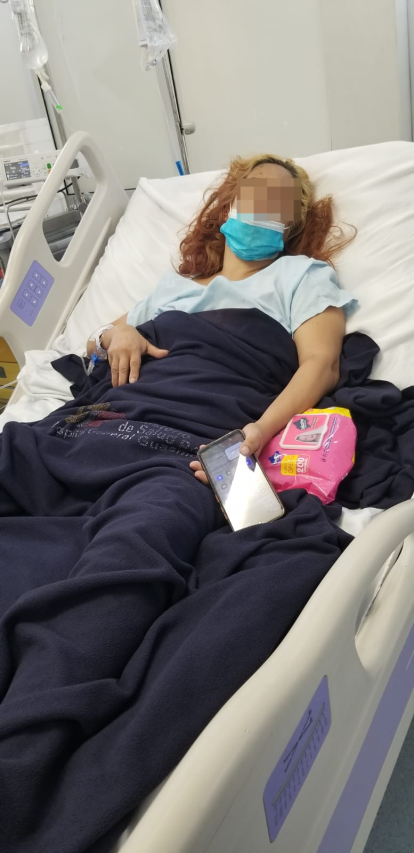 Imagen de Viviana Cruz a pocas horas del atropello que la dejó con múltiples lesiones.