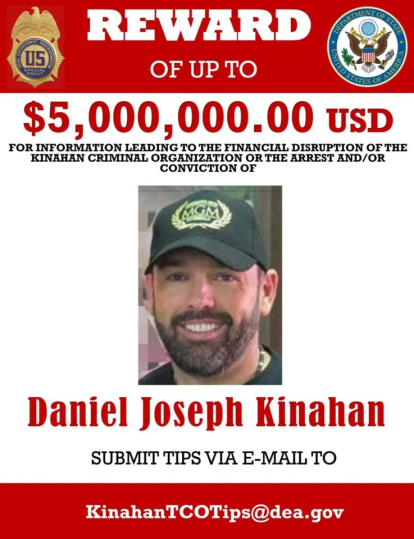 Estados Unidos ofrecía recompensa por información para capturar a Daniel Kinahan.