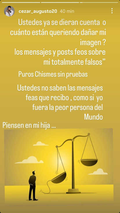 Cezar Augusto realizó la aclaración en redes sociales.