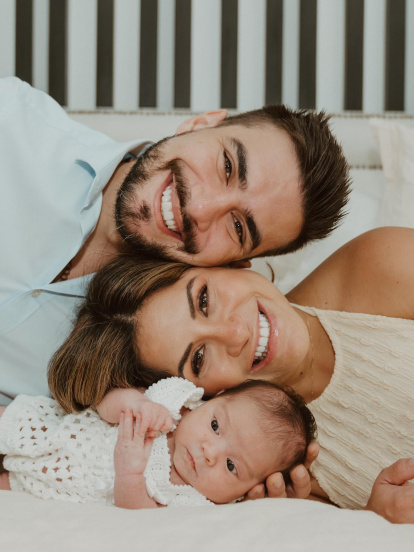 La familia completa. Carlos, María José y Sabina.
